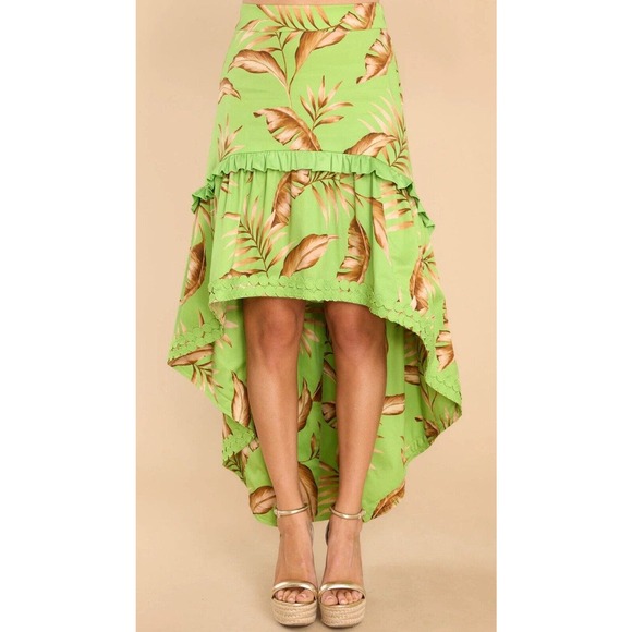 ALDEN ADAIR Sophia Palma Set Hi-Low Maxi Skirt Ruffle Cropped Blouse Resort NEW - Picture 3 of 16